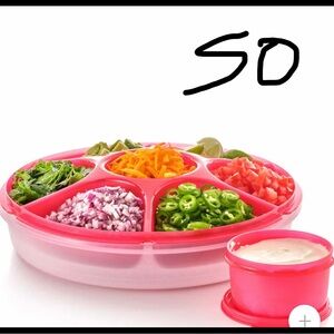 Tupperware Pink Snack Organizer with Lid